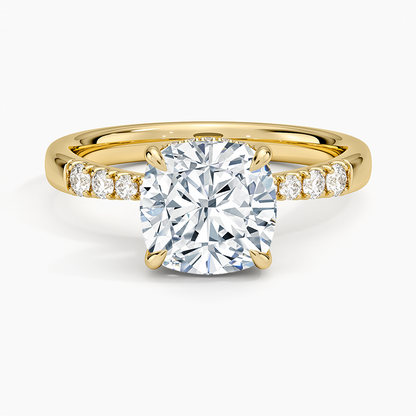 Bella Hidden Halo Diamond Ring (1/5 ct. tw.) - Cushion Cut Center Stone