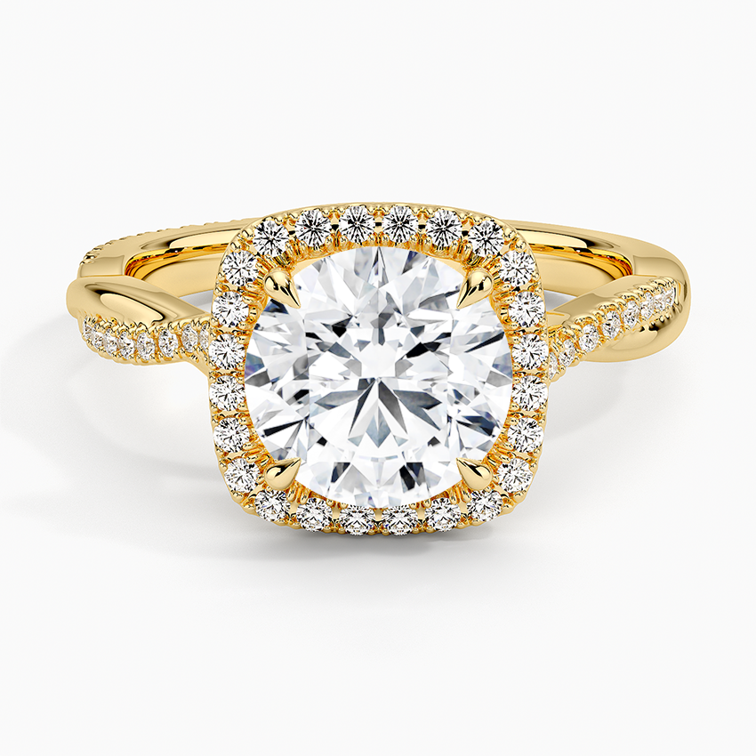 Petite Twisted Vine Halo Diamond Ring (1/4 ct. tw.) - Round Center Stone