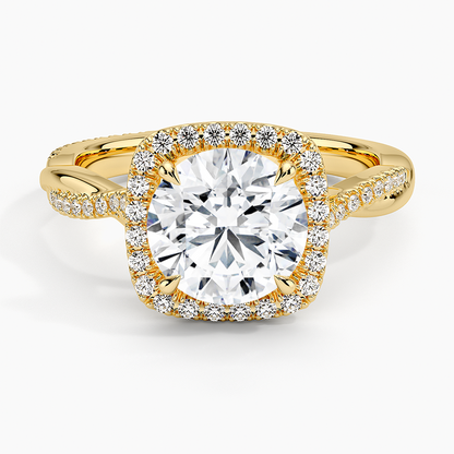 Petite Twisted Vine Halo Diamond Ring (1/4 ct. tw.) - Round Center Stone