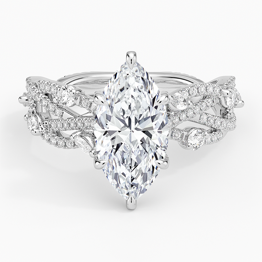 Grand Secret Garden Diamond Ring - Marquise Center Stone