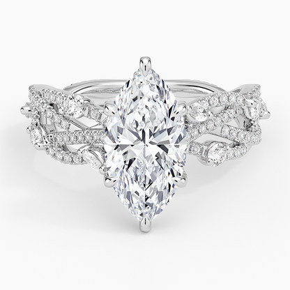 Grand Secret Garden Diamond Ring - Marquise Center Stone