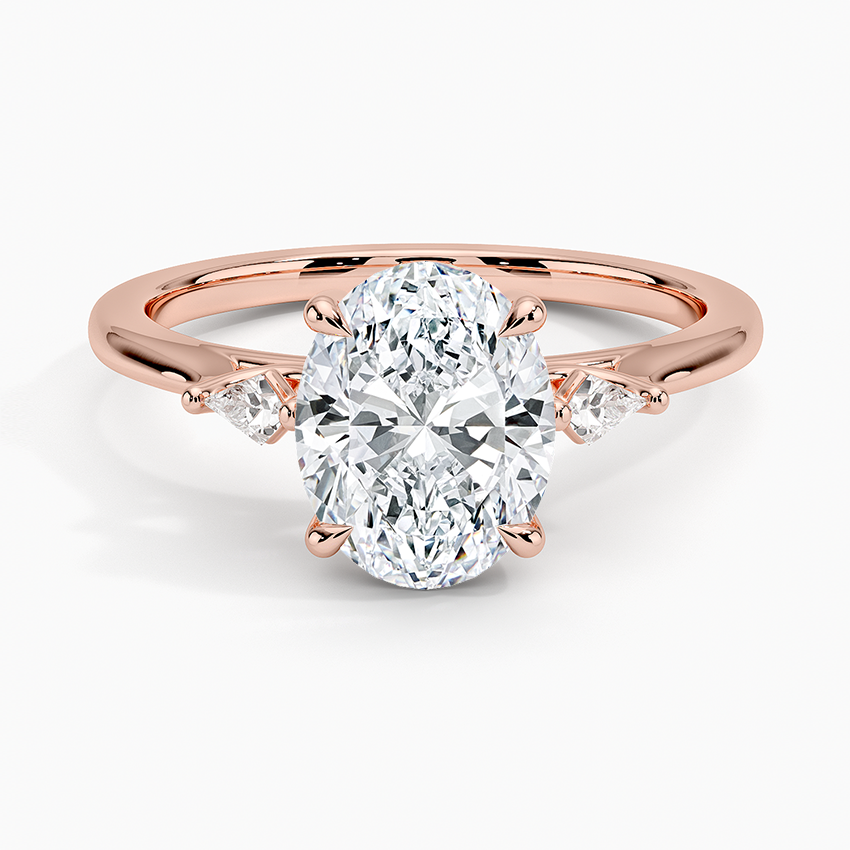 Petite Cometa Perfect Fit Three Stone Diamond Ring - Oval Center Stone