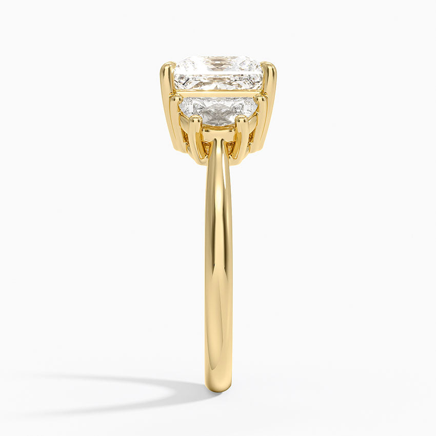 Half Moon Three Stone Diamond Ring (1/2 ct. tw.) - Princess Cut Center Stone