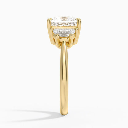 Half Moon Three Stone Diamond Ring (1/2 ct. tw.) - Princess Cut Center Stone