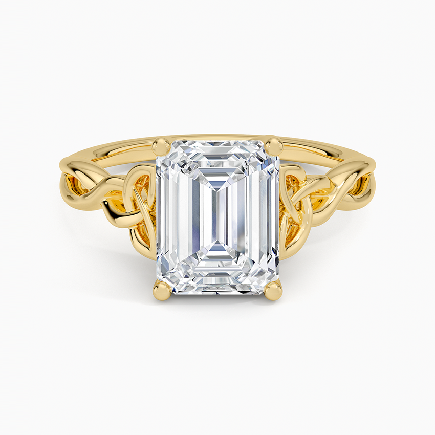 Celtic Love Knot Ring - Emerald Cut Center Stone