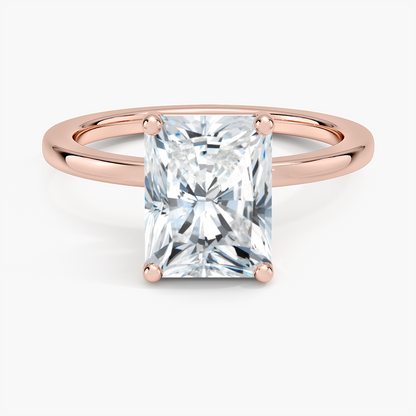 Perfect Fit 1.4mm Solitaire Ring - Radiant Cut Center Stone