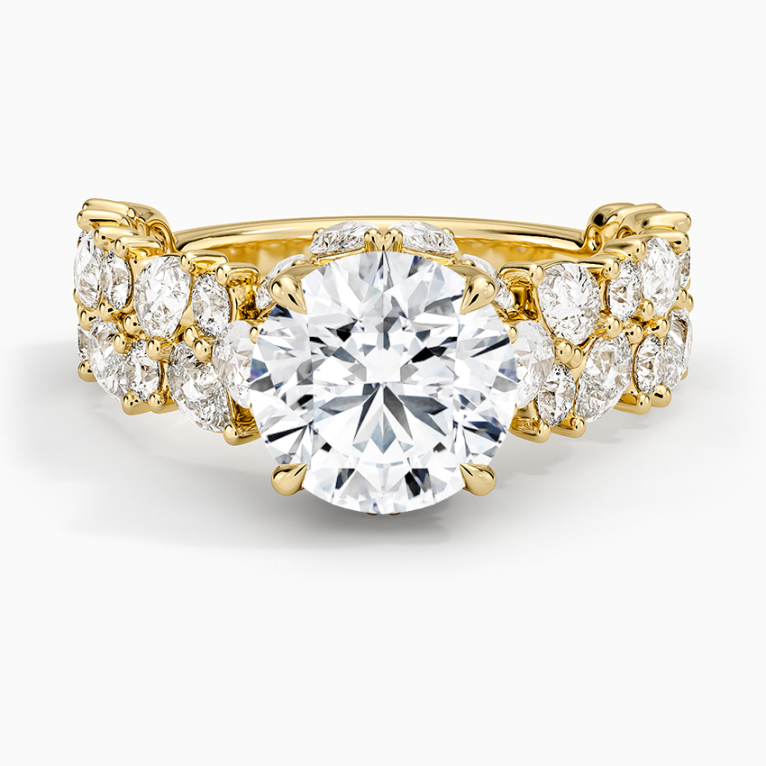 Olivetta Double Row Diamond Ring (2 1/2 ct. tw.) - Round Center Stone