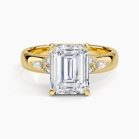 Mosaic Nadia Diamond Ring - Emerald Cut Center Stone