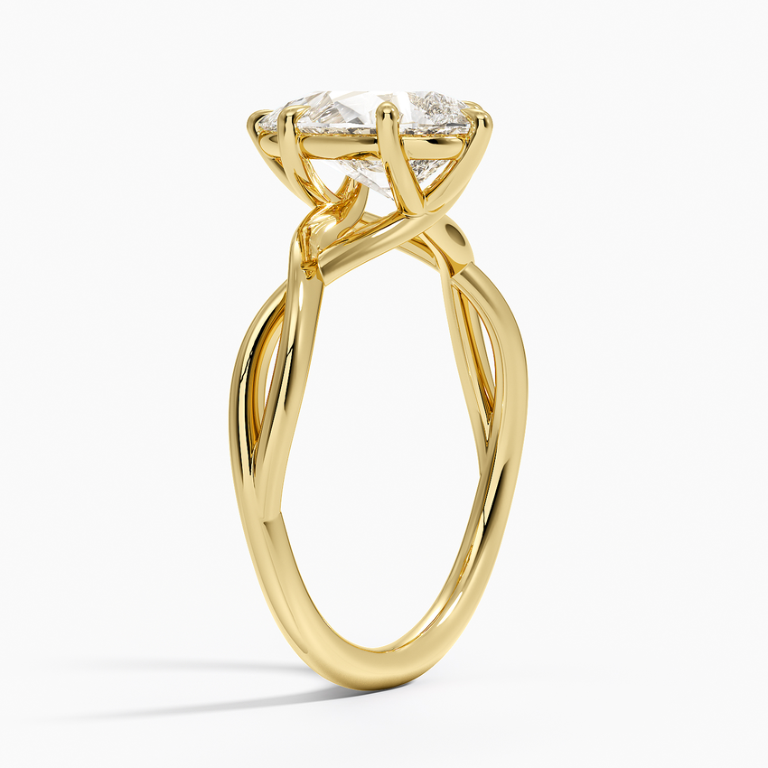 Alya Twist Solitaire Ring - Pear Center Stone