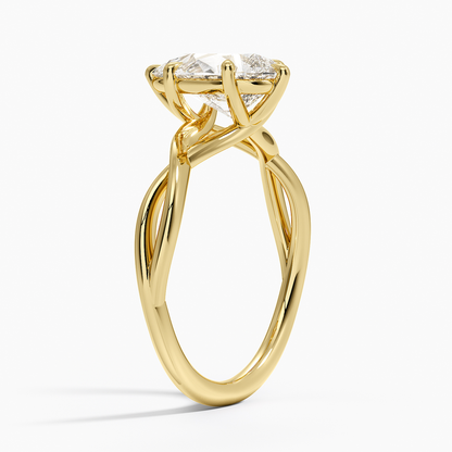 Alya Twist Solitaire Ring - Pear Center Stone