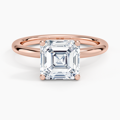 Sydney Perfect Fit 2mm Solitaire Ring - Asscher Cut Center Stone