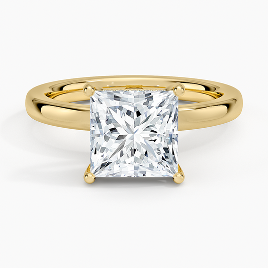 Sydney Perfect Fit Hidden Halo 2mm Diamond Ring - Princess Cut Center Stone