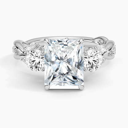 Secret Garden Three Stone Diamond Ring (3/4 ct. tw.) - Radiant Cut Center Stone