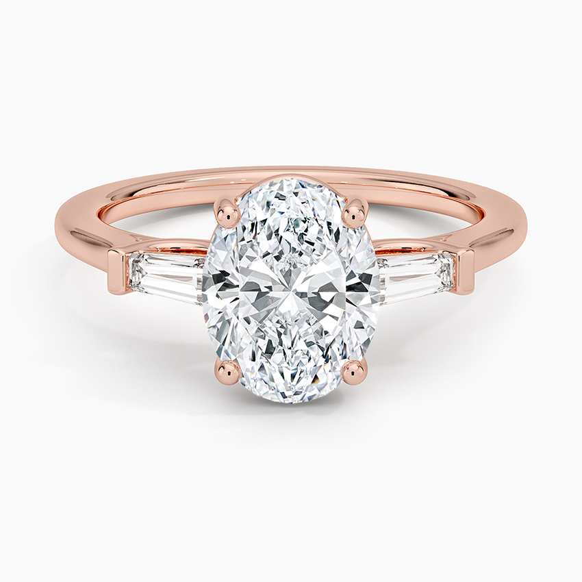 Symphony Perfect Fit Tapered Baguette Diamond Ring - Oval Center Stone