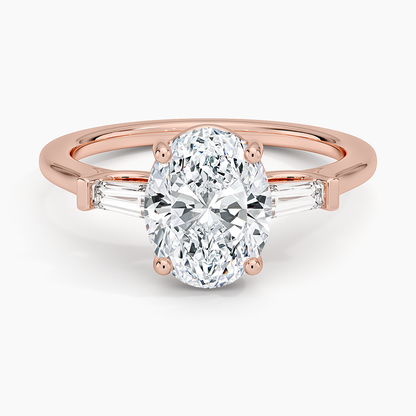 Symphony Perfect Fit Tapered Baguette Diamond Ring - Oval Center Stone