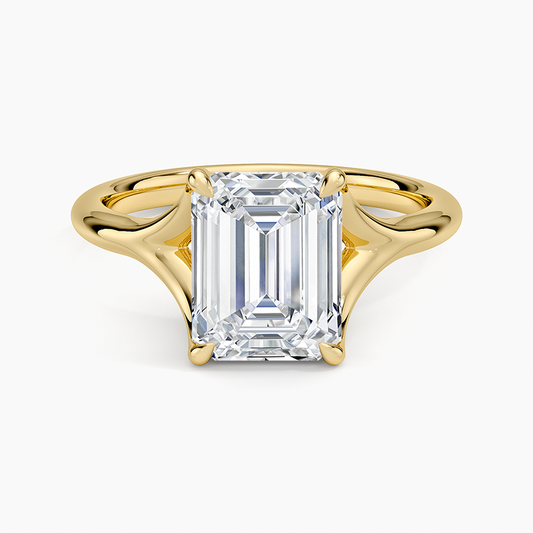Reverie Solitaire Ring - Emerald Cut Center Stone