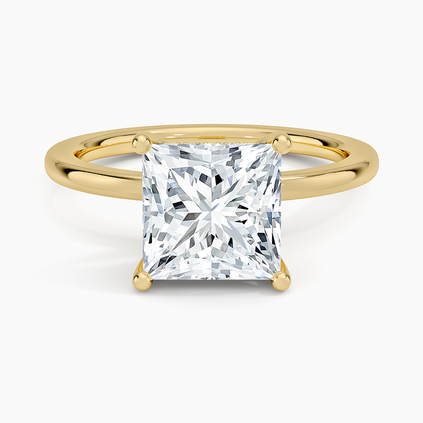 Sydney Perfect Fit Hidden Halo Diamond Ring - Princess Cut Center Stone