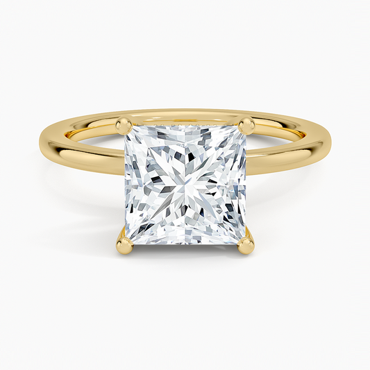 Sydney Perfect Fit Hidden Halo Diamond Ring - Princess Cut Center Stone