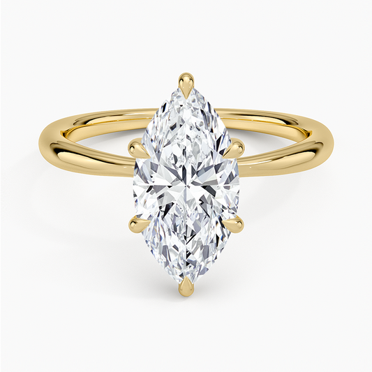 Freesia 2mm Solitaire Ring - Marquise Center Stone