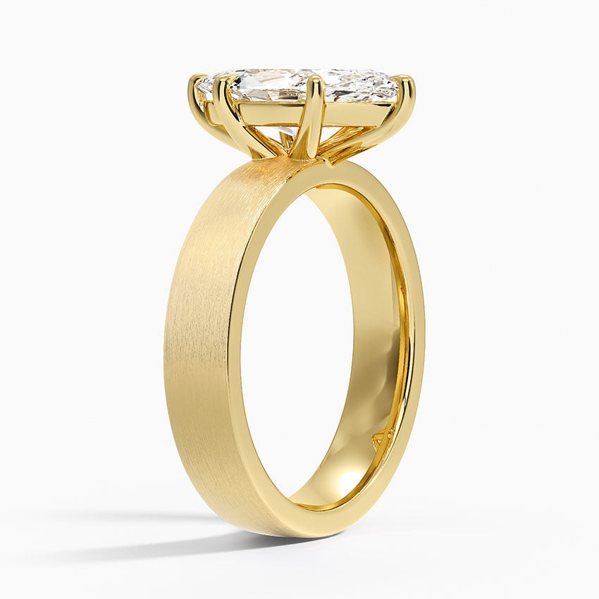 Peyton 4mm Satin Finish Solitaire Ring - Marquise Cut Center Stone