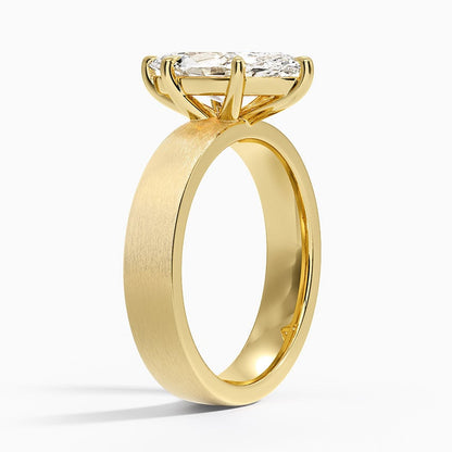 Peyton 4mm Satin Finish Solitaire Ring - Marquise Cut Center Stone