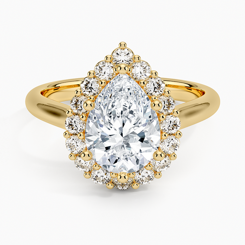 Lotus Flower Halo Diamond Ring (1/4 ct. tw.) - Pear Cut Center Stone