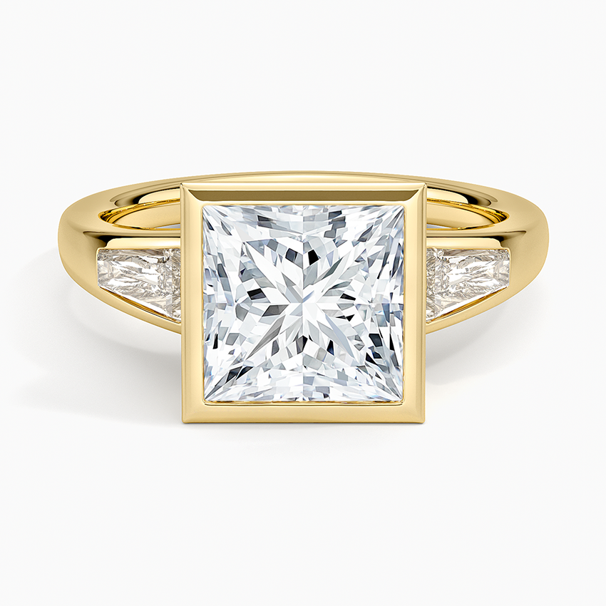 Hayes Three Stone Baguette Diamond Ring (1/2 ct. tw.) - Princess Cut Center Stone