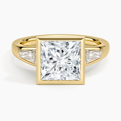 Hayes Three Stone Baguette Diamond Ring (1/2 ct. tw.) - Princess Cut Center Stone