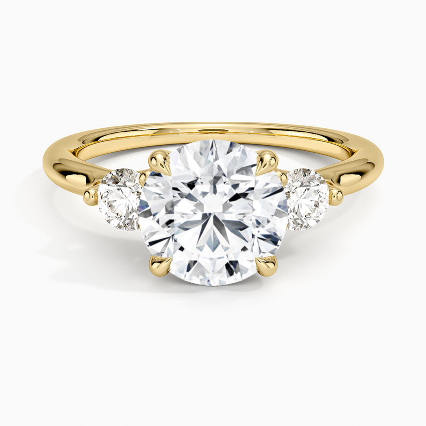 Freesia Three Stone Diamond Ring (1/3 ct. tw.) - Round Cut Center Stone
