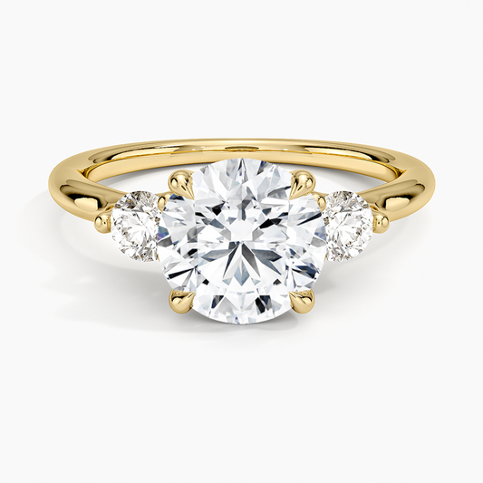 Freesia Three Stone Diamond Ring (1/3 ct. tw.) - Round Cut Center Stone