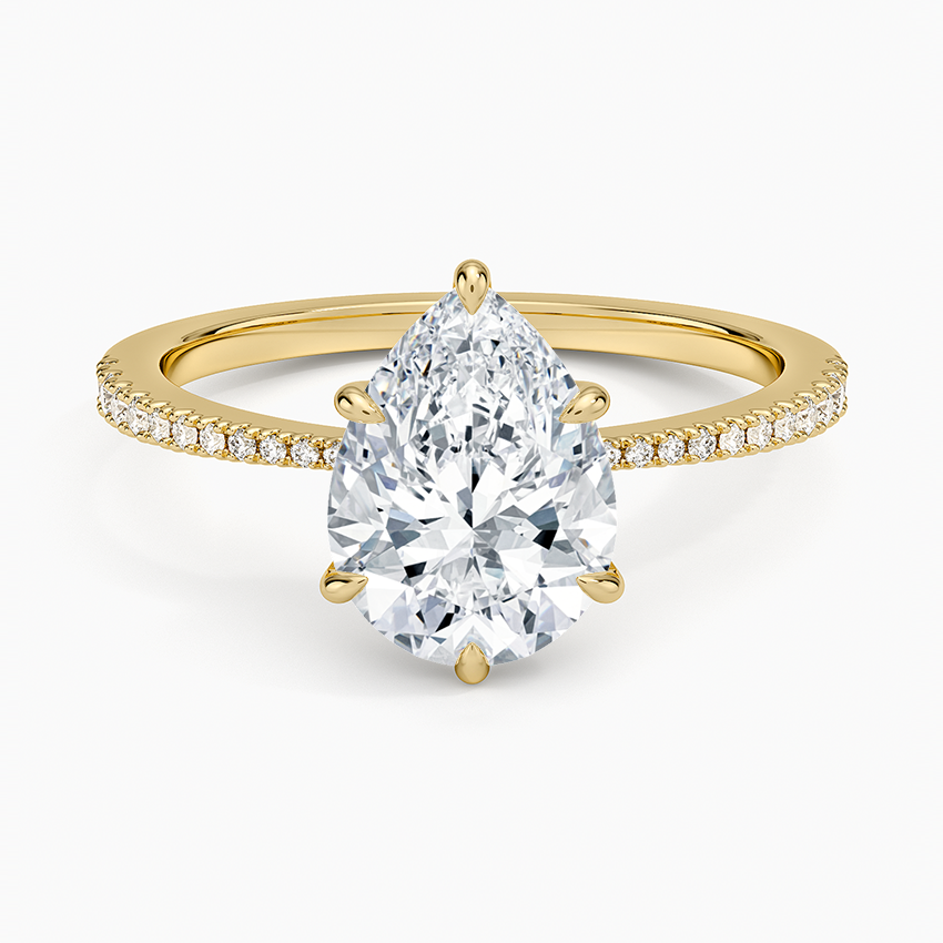 Elena Diamond Ring - Pear Cut Center Stone