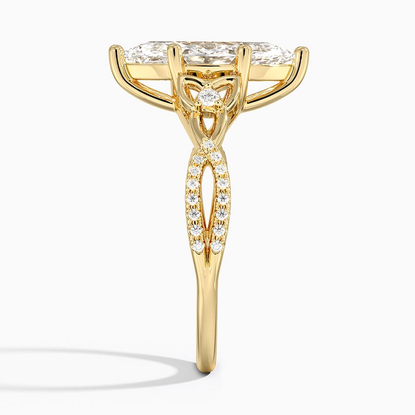 Luxe Celtic Love Knot Diamond Ring - Marquise Cut Center Stone