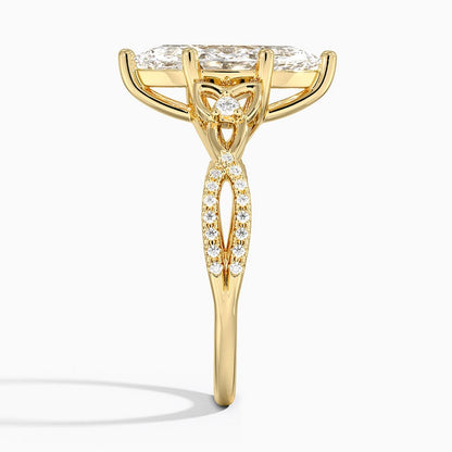 Luxe Celtic Love Knot Diamond Ring - Marquise Cut Center Stone