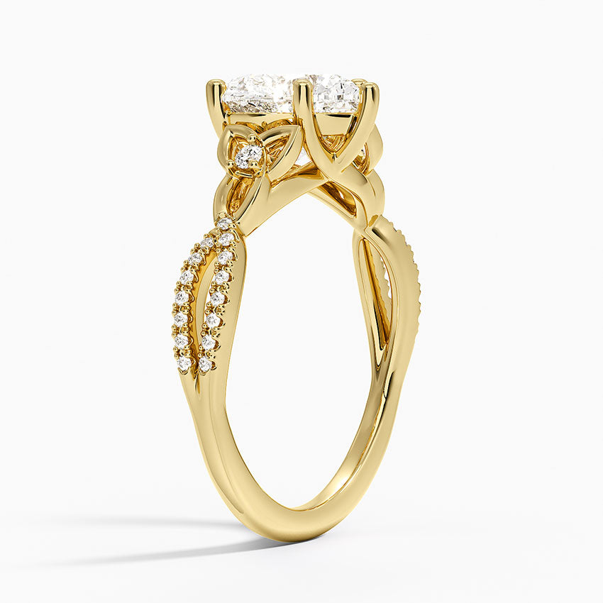 Luxe Celtic Love Knot Diamond Ring - Heart Cut Center Stone