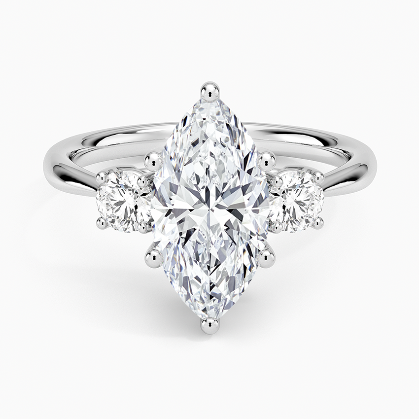 Selene Three Stone Diamond Ring (1/3 ct. tw.) - Marquise Center Stone