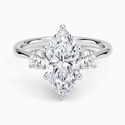 Selene Three Stone Diamond Ring (1/3 ct. tw.) - Marquise Center Stone