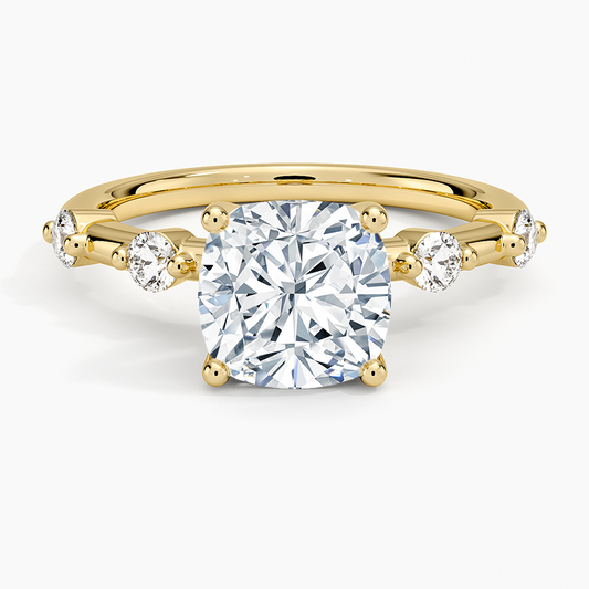 Aimee 1.7mm Diamond Ring - Cushion Cut Center Stone