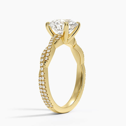 Petite Luxe Twisted Vine Diamond Ring (1/4 ct. tw.) - Round Center Stone