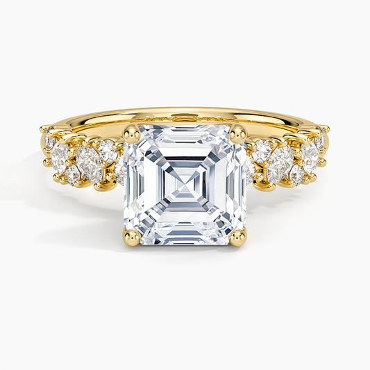 Olivetta Diamond Ring - Asscher Cut Center Stone