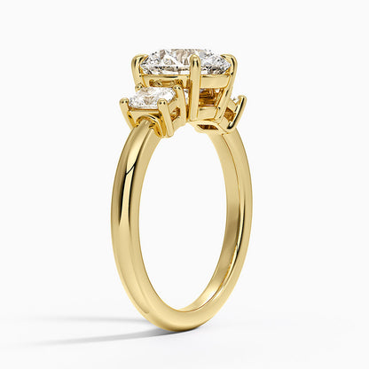 Helena Radiant-Cut Three Stone Diamond Ring (3/8 ct. tw.) - Round Center Stone