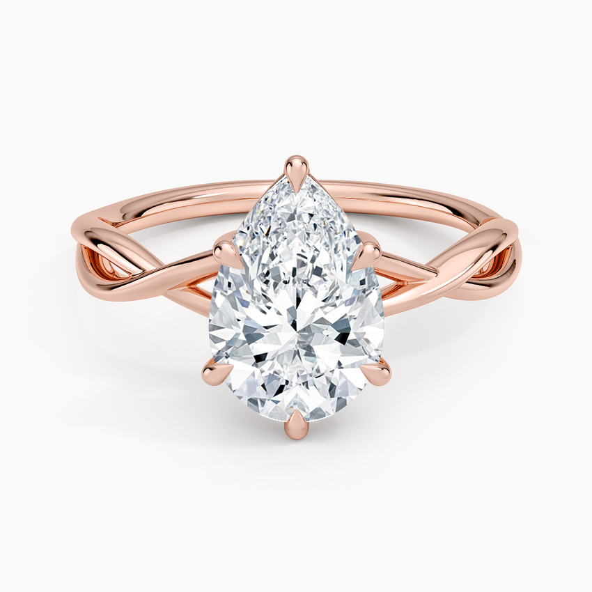 Alya Twist Solitaire Ring - Pear Center Stone