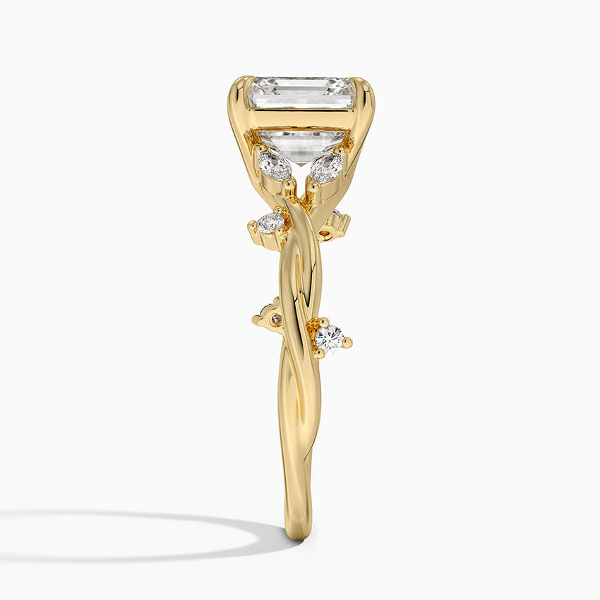 Azalea Twist Diamond Ring - Asscher Cut Center Stone