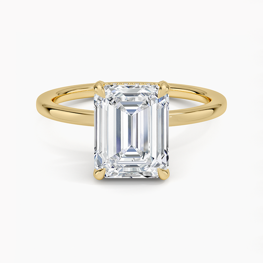 Lumiere 1.5mm Diamond Ring - Emerald Cut Center Stone