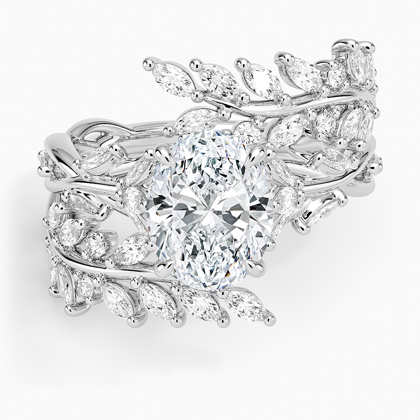 Secret Garden Wrap Diamond Ring - Oval Center Stone
