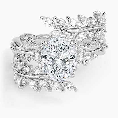 Secret Garden Wrap Diamond Ring - Oval Center Stone