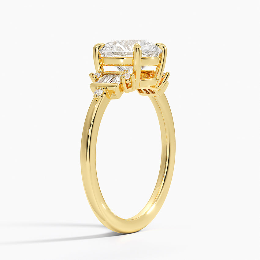 Daphne Art Deco Ring (1/8 ct. tw.) - Round Cut Center Stone