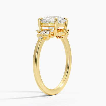 Daphne Art Deco Ring (1/8 ct. tw.) - Round Cut Center Stone