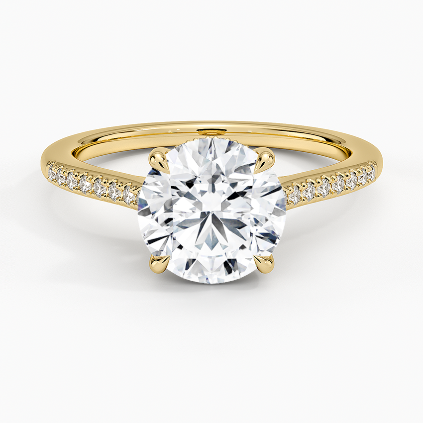 Lissome Half Coverage Diamond Ring - Round Center Stone