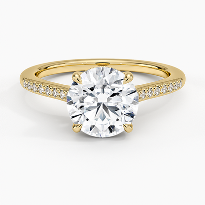 Lissome Half Coverage Diamond Ring - Round Center Stone