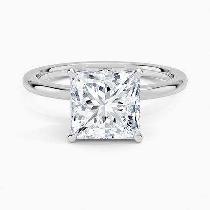 Petal 1.5mm Diamond Ring - Princess Cut Center Stone